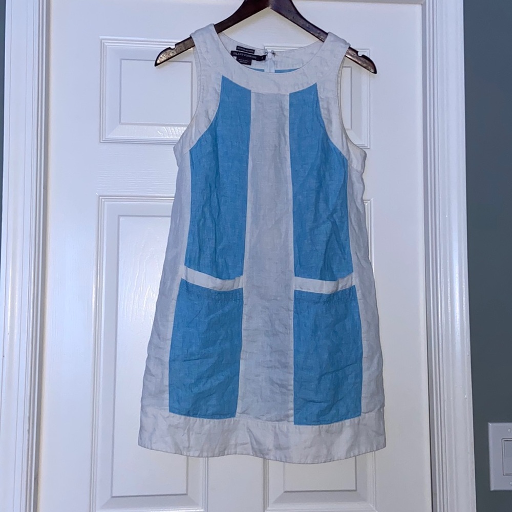 Island Company Westmoreland Dress in Color Block 100% linen size S